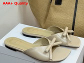 Dior Bow Slide in Beige Lambskin Replica