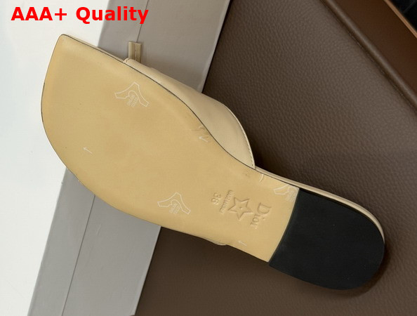 Dior Bow Slide in Beige Lambskin Replica
