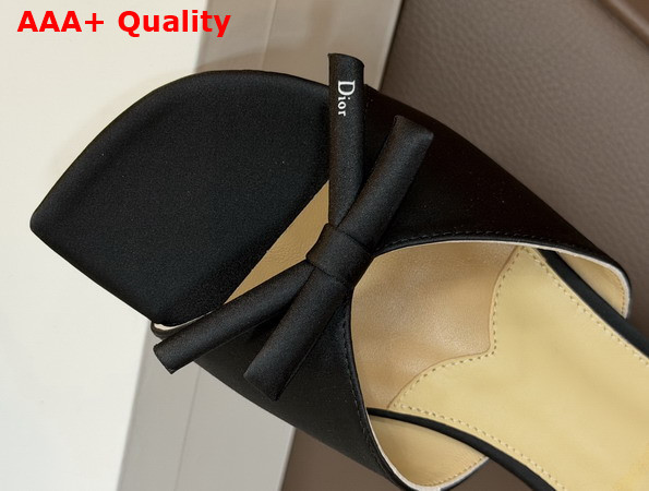 Dior Bow Slide in Black Satin Replica