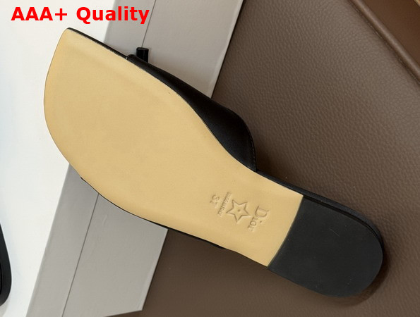 Dior Bow Slide in Black Satin Replica