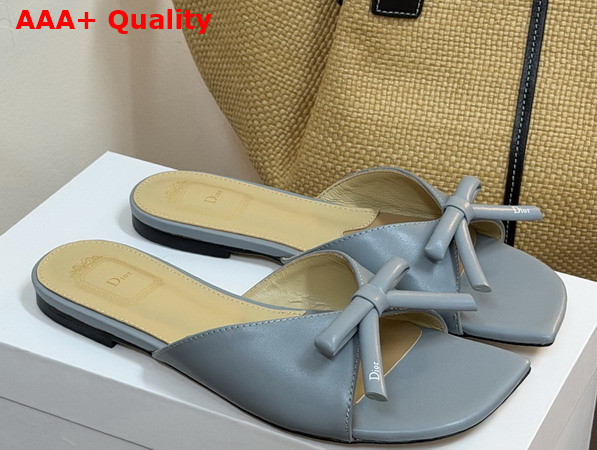 Dior Bow Slide in Cloud Blue Lambskin Replica