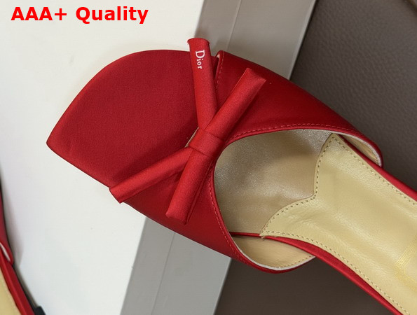 Dior Bow Slide in Red Satin Replica