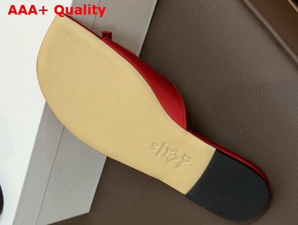 Dior Bow Slide in Red Satin Replica