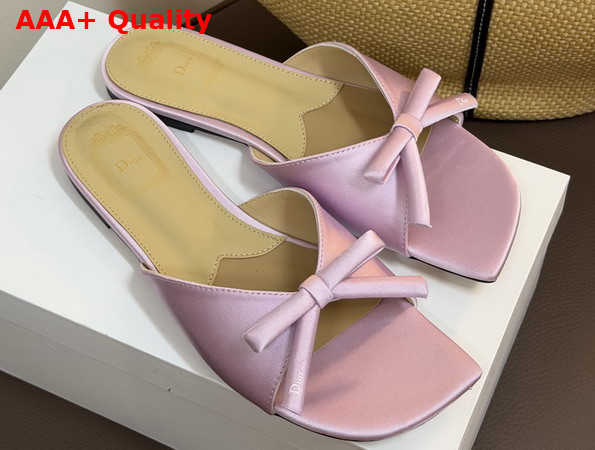Dior Bow Slide in Rose Songe Satin Replica
