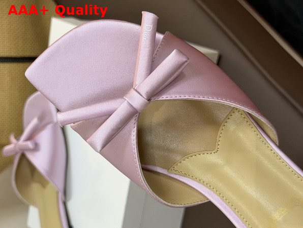Dior Bow Slide in Rose Songe Satin Replica