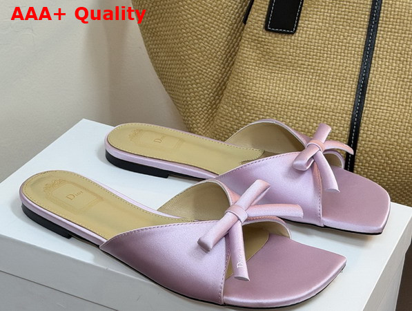Dior Bow Slide in Rose Songe Satin Replica