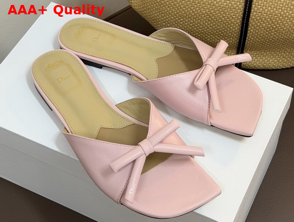 Dior Bow Slide in Soupir Pink Lambskin Replica