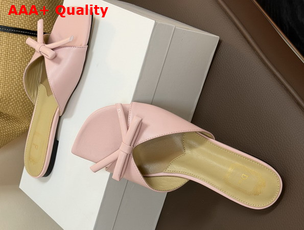 Dior Bow Slide in Soupir Pink Lambskin Replica