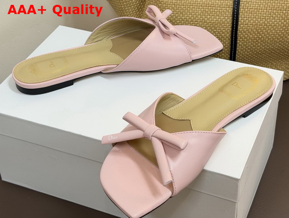 Dior Bow Slide in Soupir Pink Lambskin Replica