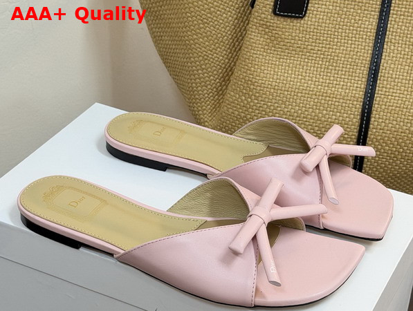 Dior Bow Slide in Soupir Pink Lambskin Replica