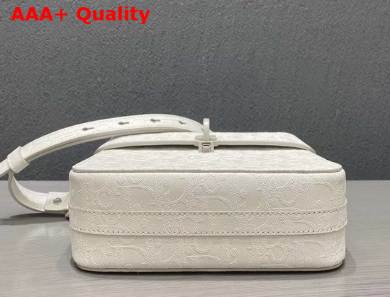 Dior Boxy Messenger Bag White Embossed Calfskin with Dior Oblique Motif Replica