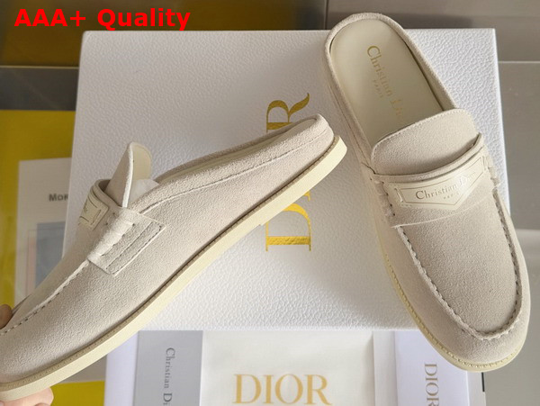 Dior Boy Mule in Light Beige Suede Calfskin Replica