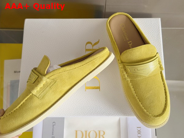 Dior Boy Mule in Yellow Suede Calfskin Replica