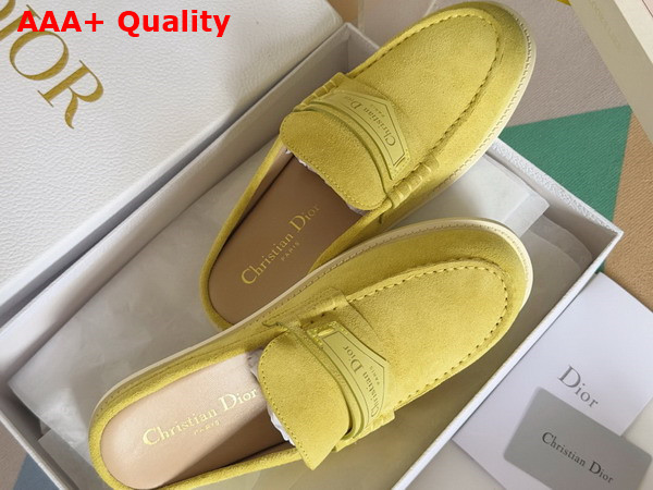 Dior Boy Mule in Yellow Suede Calfskin Replica