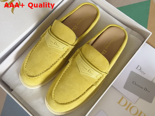 Dior Boy Mule in Yellow Suede Calfskin Replica