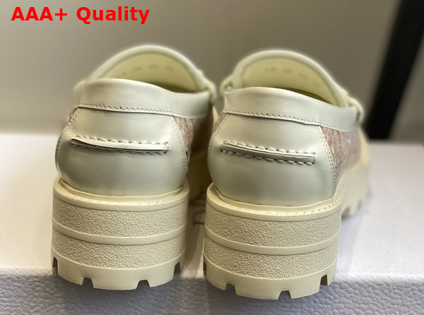 Dior Boy Platform Loafer in Beige Cannage Tweed Replica