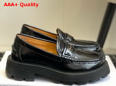 Dior Boy Platform Loafer in Black Brushed Calfskin Replica
