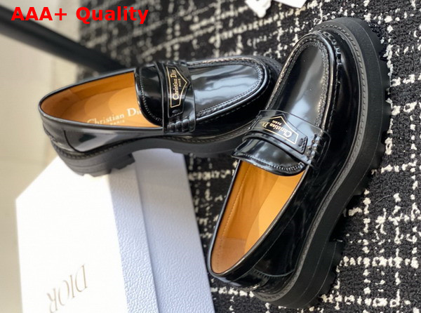 Dior Boy Platform Loafer in Black Brushed Calfskin Replica