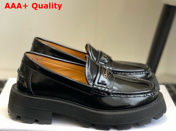 Dior Boy Platform Loafer in Black Brushed Calfskin Replica