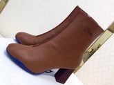 Dior Brown Calfskin Leather Ankle Boot with Side Zip For Sale