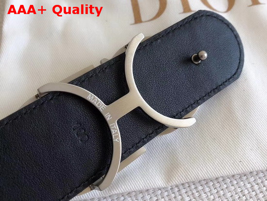 Dior CD Bucklet Buckle Belt in Black Croc Effect Calfskin with Palladium Finish Brass Buckle Replica