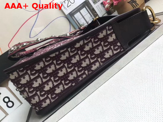 Dior CD Hobo Bag in Burgundy Oblique Jacquard Canvas Replica