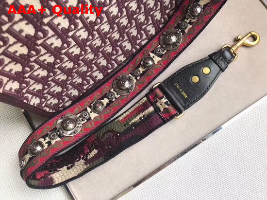 Dior CD Hobo Bag in Burgundy Oblique Jacquard Canvas Replica