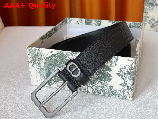 Dior CD Icon Belt in Black Grained Calfskin 33mm Replica