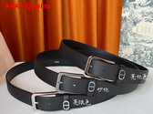 Dior CD Icon Belt in Black Grained Calfskin 33mm Replica