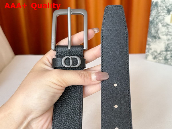 Dior CD Icon Belt in Black Grained Calfskin 33mm Replica