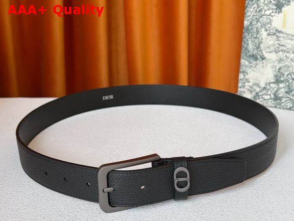 Dior CD Icon Belt in Black Grained Calfskin 33mm Replica