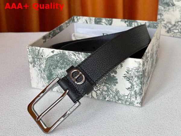 Dior CD Icon Belt in Black Grained Calfskin 33mm Replica