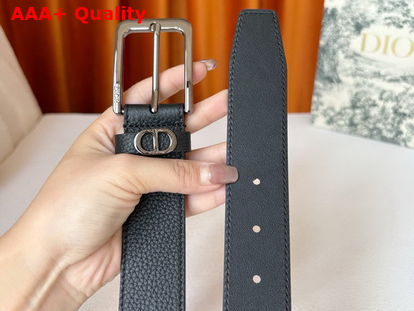 Dior CD Icon Belt in Black Grained Calfskin 33mm Replica