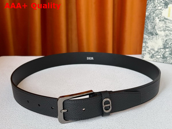 Dior CD Icon Belt in Black Grained Calfskin 33mm Replica