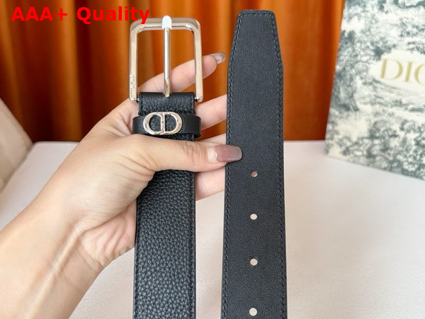 Dior CD Icon Belt in Black Grained Calfskin 33mm Replica