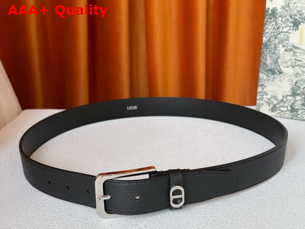 Dior CD Icon Belt in Black Grained Calfskin 33mm Replica