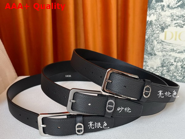 Dior CD Icon Belt in Black Grained Calfskin 33mm Replica