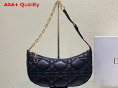 Dior CD Lounge Bag Black Supple Macrocannage Lambskin Replica