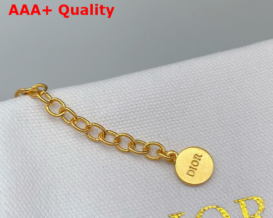 Dior CD Navy Necklace Gold Finish Metal and Raspberry Lacquer Replica