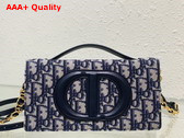 Dior CD Signature Mini Bag Blue Dior Oblique Jacquard Replica