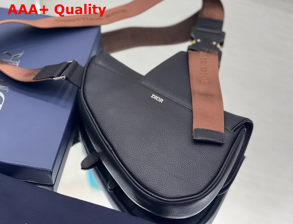 Dior Cactus Jack Dior Saddle Bag Black Grained Calfskin with Embroidered Signature Replica