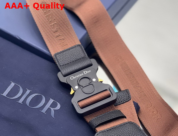 Dior Cactus Jack Dior Saddle Bag Black Grained Calfskin with Embroidered Signature Replica