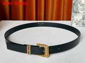 Dior Cannage Belt in Black Smooth Calfskin 25mm Replica