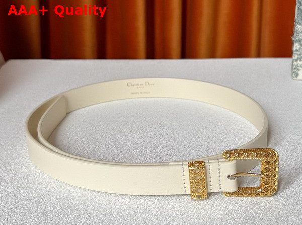 Dior Cannage Belt in Light Beige Smooth Calfskin 25mm Replica