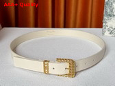 Dior Cannage Belt in Light Beige Smooth Calfskin 25mm Replica