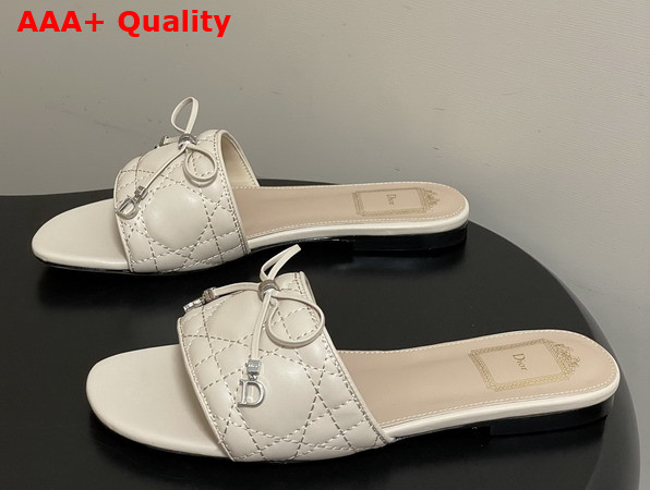 Dior Cannage Slide Beige Quilted Cannage Lambskin Replica