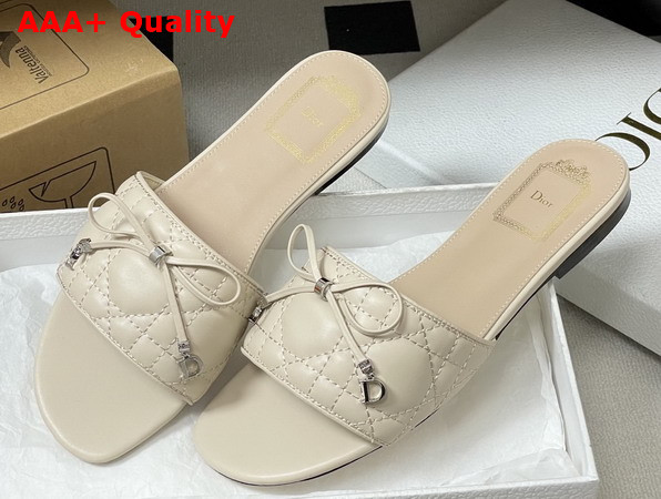 Dior Cannage Slide Beige Quilted Cannage Lambskin Replica