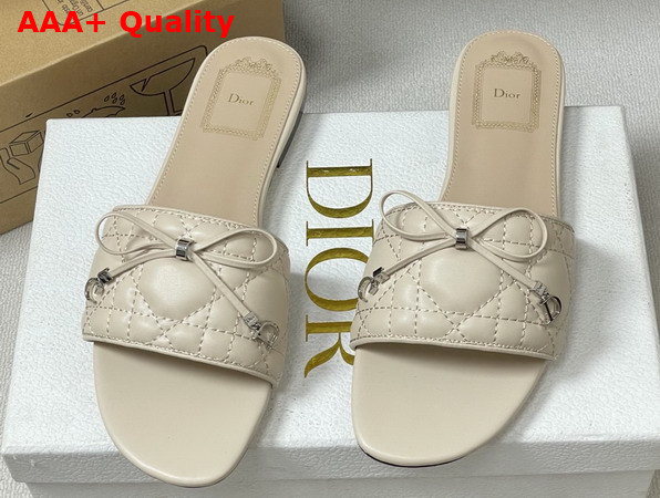 Dior Cannage Slide Beige Quilted Cannage Lambskin Replica