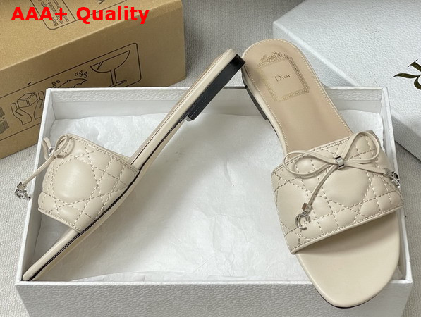 Dior Cannage Slide Beige Quilted Cannage Lambskin Replica