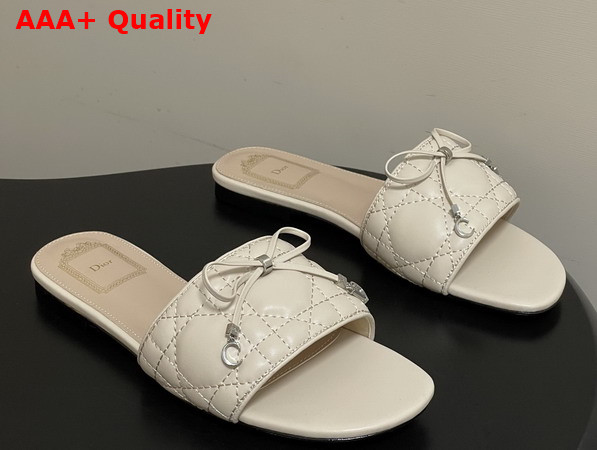 Dior Cannage Slide Beige Quilted Cannage Lambskin Replica